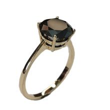 9ct yellow gold ring set with 3ct black diamond 26707