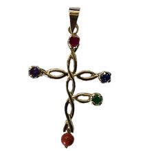 9ct yellow gold with Ruby, Amethyst, Emerald, Sapphire and Jasper 26810