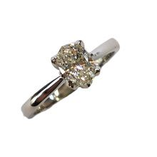 platinum engagement ring set with oval 0,70ct  HSI1 26675