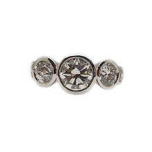 Platnum ring set with 1.30ct Round Brilliant cut I VS1, 0.37ct Round Brilliant cut H VS1, 0.35ct Round Brilliant cut H VS1, 2 x 0.16ct Round Brilliant cut GH
