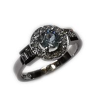 18ct white gold aquamarine and diamond ring27058