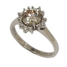 platinum engagement ring with champagne moissanite and diamonds26808