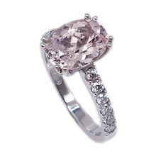 platinum morganite and diamond ring 26698