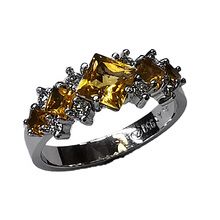 platinum ring set with citrines and diamonds 26942