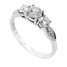 Elegant and classic platinum and diamond engagement ring 