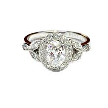 Elegant Edwardian inspired 18ct white gold diamond engagement ring