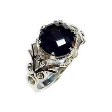 Platinum black diamond engagement ring