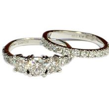 Platinum and diamond wedding set