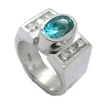 Topaz and diamond ring