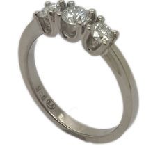 Trilogy 9ct white gold diamond engagement ring,