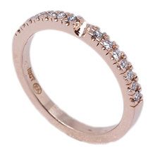 Delicate 18ct rose gold wedding band set with fourteen 0,01ct diamonds.