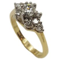 18ct yellow and white gold diamond ring
