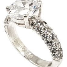 Argentium silver ring set with cubic zirconias