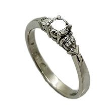 Elegant platinum engagement ring set with diamond 0,28ct and 2 × marquise cut side diamonds weighing 0,18ct in total